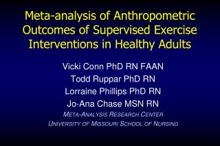 Meta-analysis of Anthropometric Outcomes of Supervised Exercise Interventions in Healthy Adults