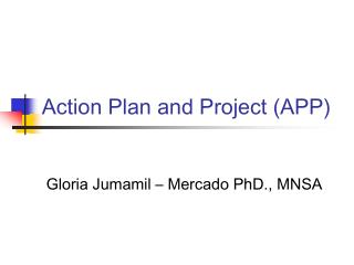 Action Plan and Project (APP)