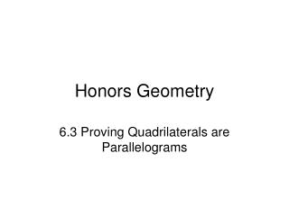 Honors Geometry