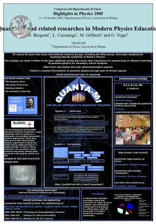 Congresso del Dipartimento di Fisica Highlights in Physics 2005