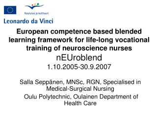 Salla Seppänen, MNSc, RGN, Specialised in Medical-Surgical Nursing