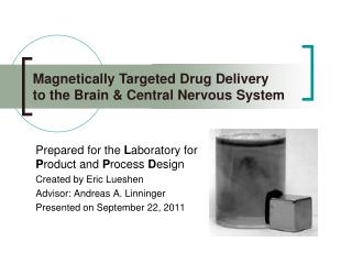 Prepared for the L aboratory for P roduct and P rocess D esign Created by Eric Lueshen