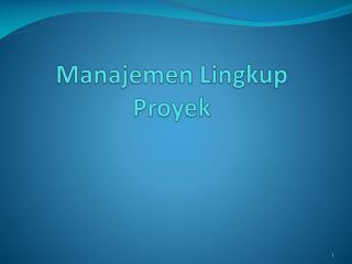 Manajemen Lingkup Proyek