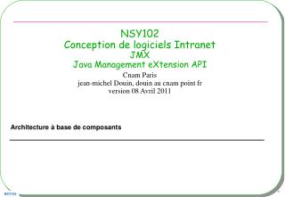 NSY102 Conception de logiciels Intranet JMX Java Management eXtension API