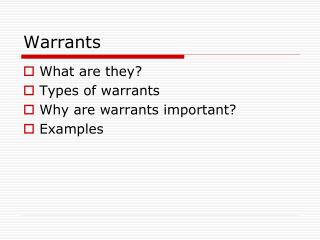 Warrants