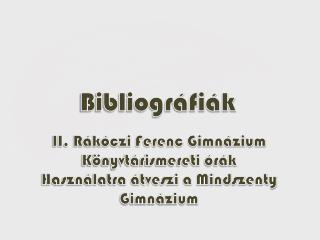 Bibliográfiák