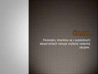 Únava