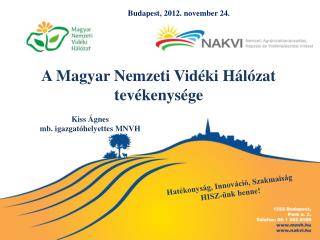 A Magyar Nemzeti Vidéki Hálózat tevékenysége