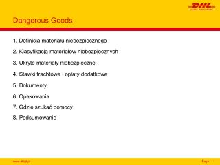 Dangerous Goods