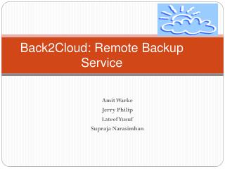 Back2Cloud: Remote Backup Service