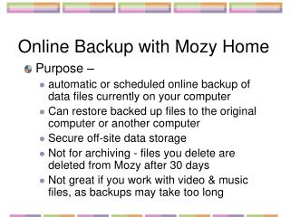 Online Backup with Mozy Home