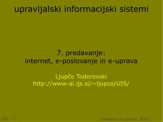 upravljalski informacijski sistemi