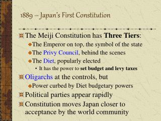 1889 – Japan’s First Constitution