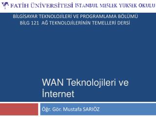 WAN Teknolojileri ve İnternet