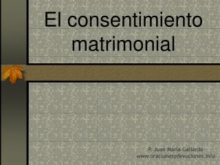 El consentimiento matrimonial