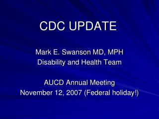 CDC UPDATE