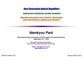 Namkyoo Park Nanoscale Energy Conversion and Information Processing Devices