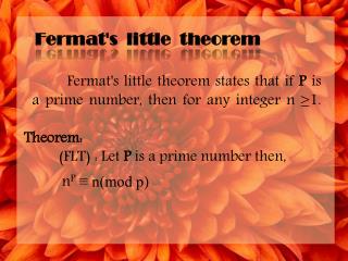 Fermat's little theorem