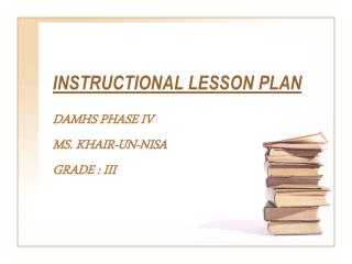 INSTRUCTIONAL LESSON PLAN