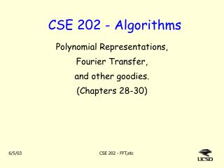 CSE 202 - Algorithms