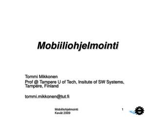 Mobiiliohjelmointi