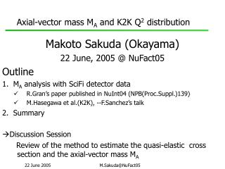 Axial-vector mass M A and K2K Q 2 distribution