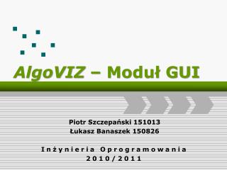 AlgoVIZ – Moduł GUI