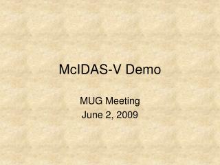 McIDAS-V Demo