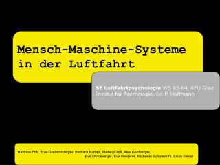 Mensch-Maschine-Systeme in der Luftfahrt