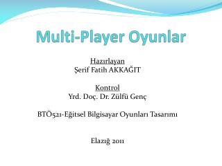 Multi - Player Oyunlar