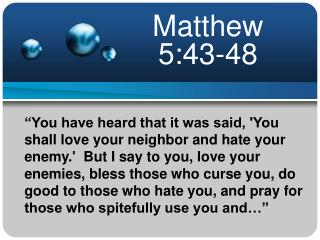 Matthew 5:43-48