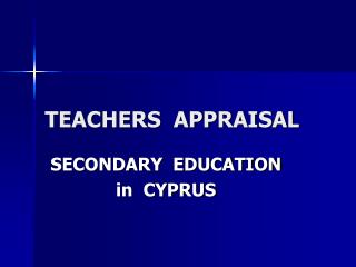 TEACHERS APPRAISAL