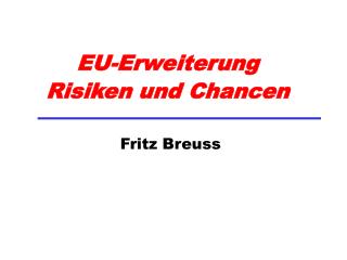 EU-Erweiterung Risiken und Chancen