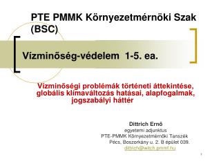 Vízminőség-védelem 1-5. ea.