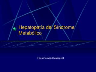 Hepatopatía del Síndrome Metabólico