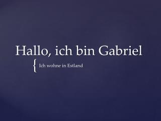 Hallo, ich bin Gabriel