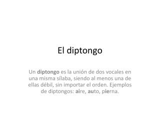 El diptongo