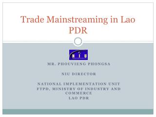 Trade Mainstreaming in Lao PDR