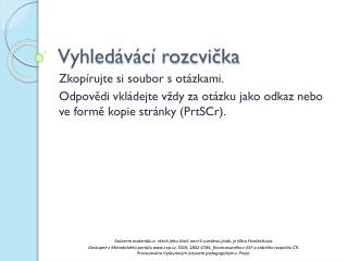 Vyhledávácí rozcvička