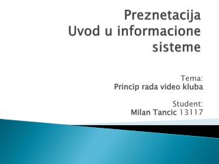 Preznetacija Uvod u informacione sisteme