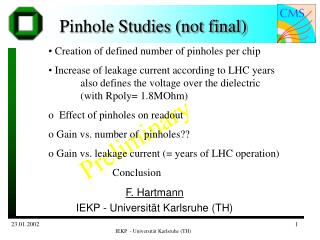 Pinhole Studies (not final)