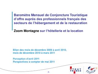 Baromètre Mensuel de Conjoncture Touristique
