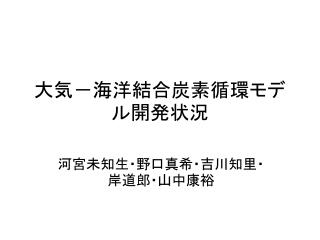 大気－海洋結合炭素循環モデル開発状況