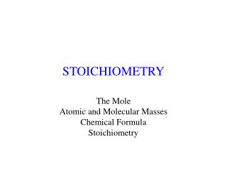 STOICHIOMETRY