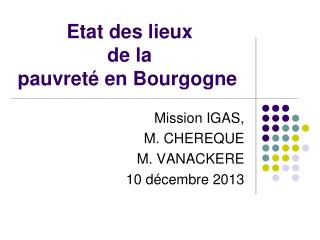 Etat des lieux de la pauvreté en Bourgogne