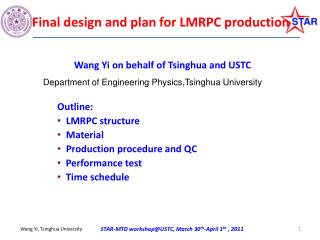 Final design and plan for LMRPC production