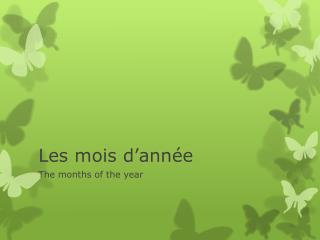 Les mois d’année