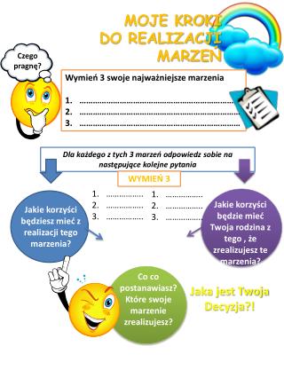 MOJE KROKI DO REALIZACJI MARZEŃ