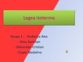 Legea izoterma