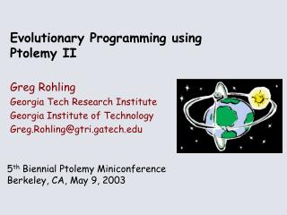 Evolutionary Programming using Ptolemy II